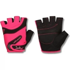 Перчатки для фитнеса женские INDIGO эластан,и/замша SB-16-1729 Розово-черный L